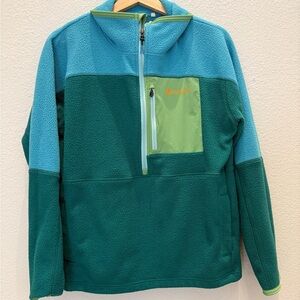 Colorblock Fleece Hoodie - Teal and Aqua Medium Cotopaxi